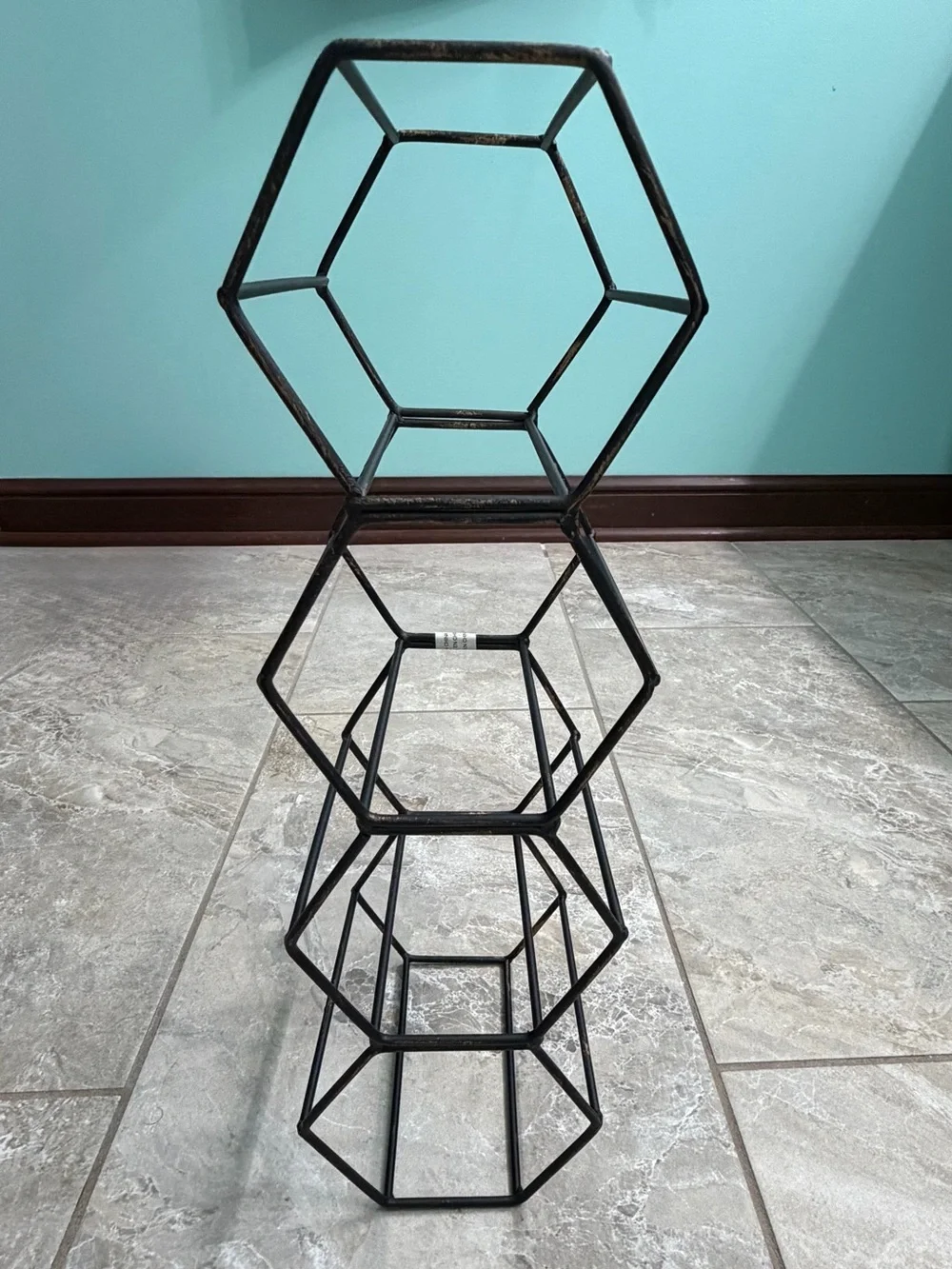 Oil Rubbed Bronze Tabletop Hexagon Wine Rack
